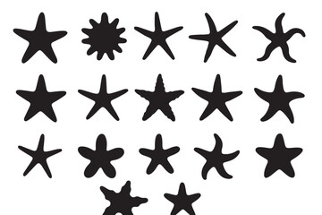 Obraz premium Starfish Silhouettes Collection ocean marine