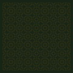 simple square, cross and octagon shape. seamless geometric shape vector art  in green and gold