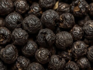Black pepper zoomed in on and close up texture