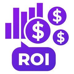 Obraz premium ROI icon, return on investment metric