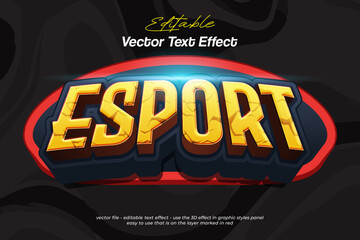Esport tournament 3d vector text effect