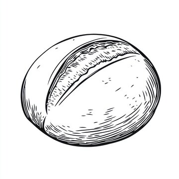 Hand-drawn illustration of a round bread roll