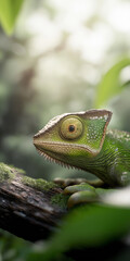 Reptile chameleon lizard in green nature capturing wildlife animal camouflage jungle exotic beauty