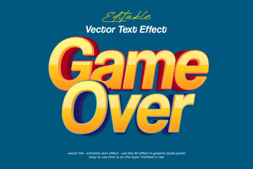 Game Over with 3d vector text effect