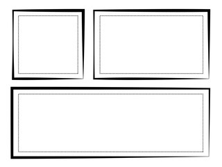 Set of abstract black frames with beveled sides