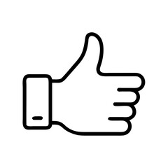 Obraz premium Hand giving thumbs up gesture in simple line art style 