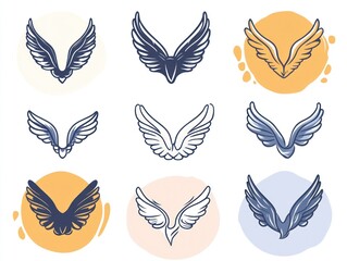 Fototapeta premium Wing graphic design collection