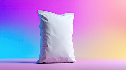 Blank food bag on vibrant gradient background