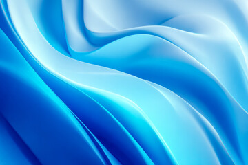 Obraz premium Abstract flowing blue waves with smooth curves and glossy finish