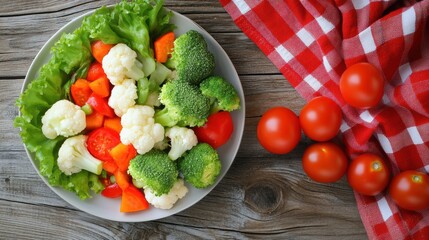 Air-Fried Vegetables Served on a Plate