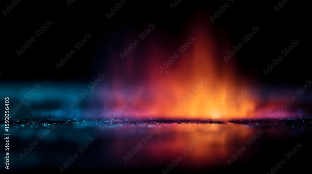 Poster dramatic and colorful flame test experiment with sharp focus