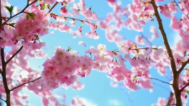 Blooming Sakura Flowers on Tree in Spring &ndash; 4K Video