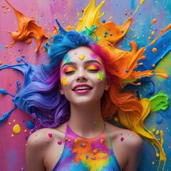 Naklejka premium woman, hair, beauty, face, 