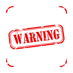 Warning red grunge rubber stamp. Red Warning Stamp. Grunge Warning Sign with Copy Space. Textured Warning Stamp isolated on Transparent Background