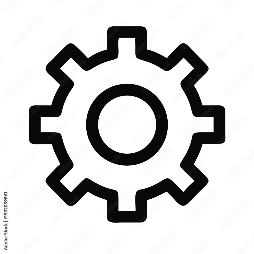 Poster gear settings icon vector illustration for configuration and maintenance process design and developm