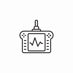 Obraz premium heart monitor gadget icon sign vector