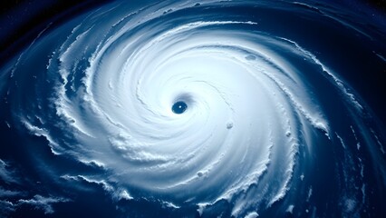 위성에서 내려다본 태풍 회오리 위성사진 모습A satellite image of a typhoon whirlwind viewed from a satellite