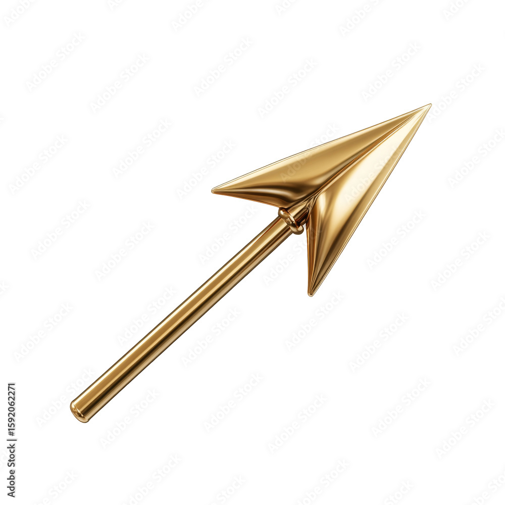 Poster shiny gold arrow with smooth finish symbolizing direction and elegant simplicity in design