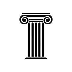 Obraz premium A minimalist ancient greek column vector icon