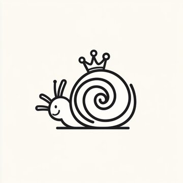 Simple cartoon snail with crown