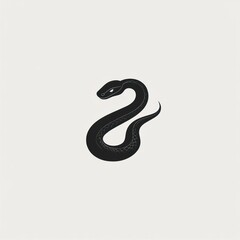 Fototapeta premium Simple black snake graphic design