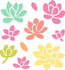 Colorful Abstract Floral Pattern with Pastel Flowers.