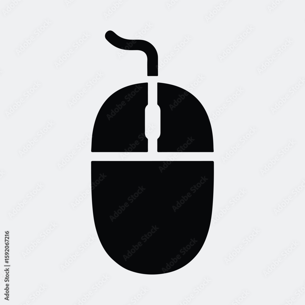 Poster silhouette of a computer mouse hardware device vector illustration