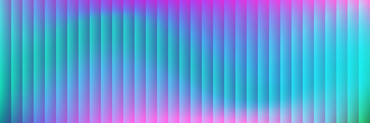 Reeded glass geometric background. Fractal multicolor gradient in pink, green and blue. Chromatic aberration prismatic effect. Abstract neon fluted ribbed vertical stripes vector illustration © EgorTopor