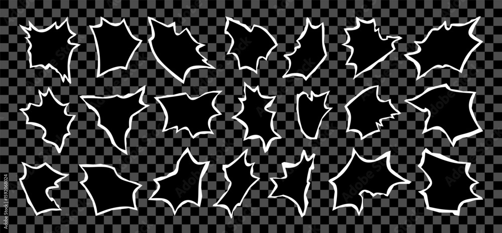 Fototapete halloween bat vector text frames. ripped edge paper balloons. bat shape creepy boom text bubbles. sc