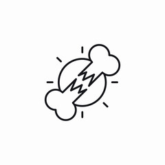bone injury icon sign vector