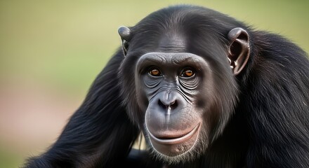 Obraz premium Close-up of Mixed-Breed monkey between Chimpanzee and Bonobo.