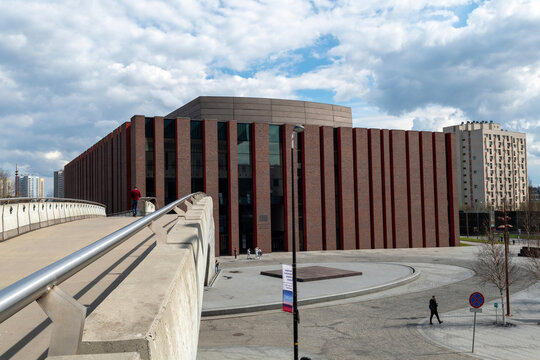 Katowice, Poland - April 15, 2023: Narodowa Orkiestra Symfoniczna Polskiego Radia, National Polish Radio Symphony Orchestra Building in Katowice