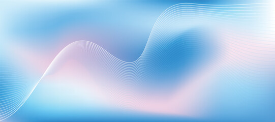 Soft Pastel Blue Abstract Wave Background with Smooth Gradient Lines