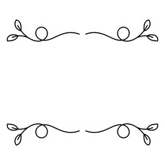 Ornamental swirl leaf text frame