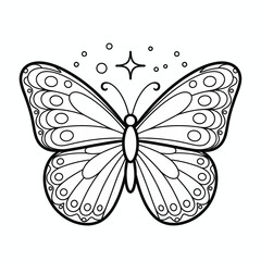 Elegant butterfly outline with sparkling accents