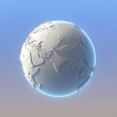 A highly detailed 3D model of the Earth showcasing its continents and features.