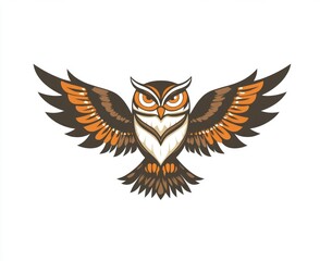 Obraz premium Owl in flight, stylized design