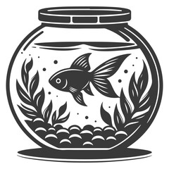 aquarium with goldfish vector 