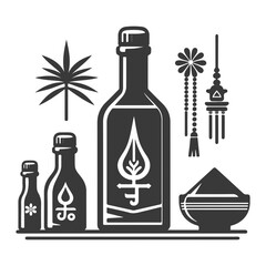 set of bottles