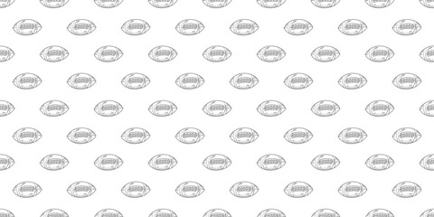Rugby ball pattern background.American football sports pattern background. Rugby ball doodle Illustration background.