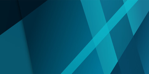 Obraz premium Blue modern abstract wide banner with geometric shapes. Dark blue abstract background. Vector illustration