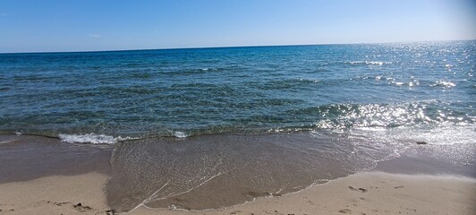 mediterranean sea and beach in Sardinia Italy