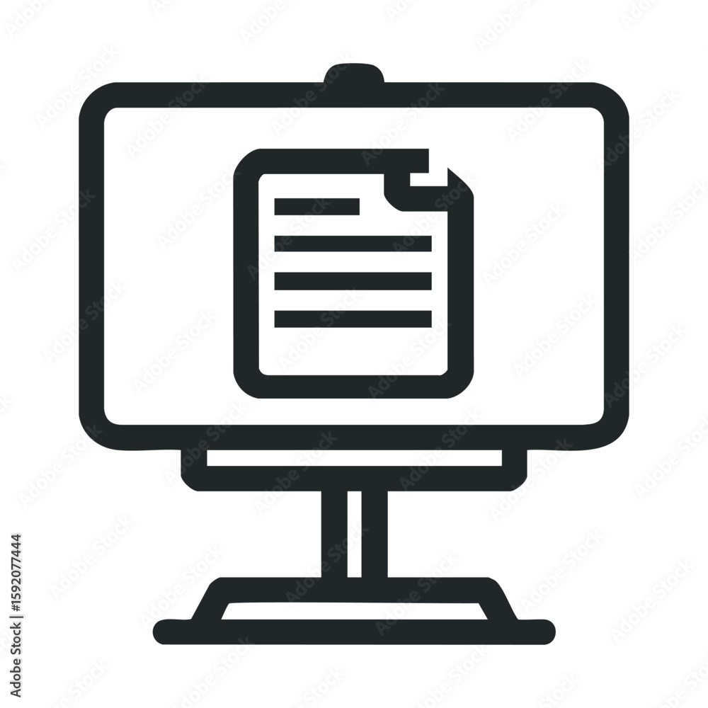 Poster digital document display on a computer screen for business use