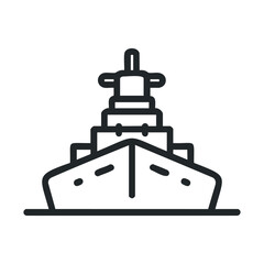 Obraz premium Detailed design of a battleship showing the bow and turret lines