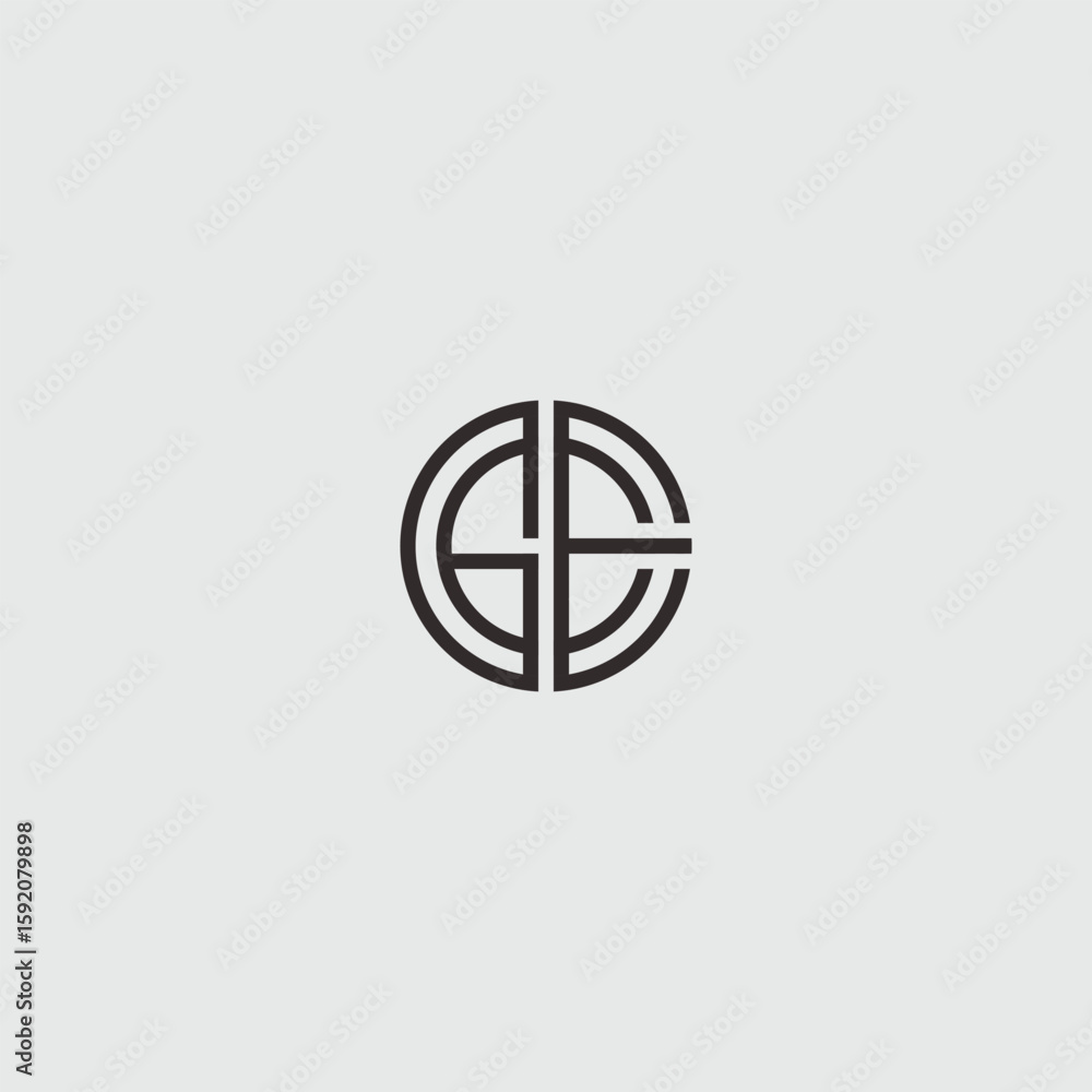Aufkleber abstract geometric logo design featuring intersecting lines and curves shape