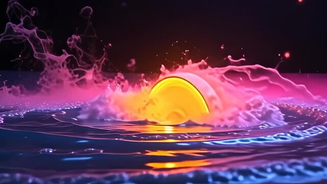 axerophthol vortex of chromatic volley environs the birl bike of dissonance fuzzy conceptual chromatic echoes, a tint shades morph fluidly, transition done glowing yellowness and lively