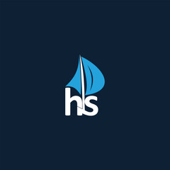 Creative emblem with stylized sailboat above initials on a dark background