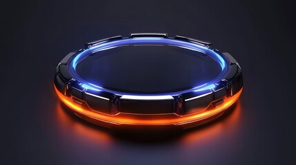 Futuristic glowing stage dark background product display