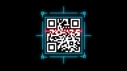 Scan QR code icon with face id. Digital scanning qr code. QR code scan for payment, transaction with smartphone Video animation.animated barcode or qr code scanner, QR code scanner animation, - Powered by Adobe
