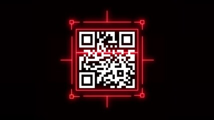 scan QR code barcode animation QR code scanner animated .Holographic QR Code Reveal With Elegant Sci-fi white Background, qr code Scanning the QR code icon ,Scanning Parcel Barcode. - Powered by Adobe